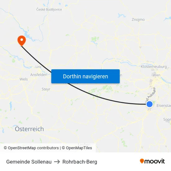 Gemeinde Sollenau to Rohrbach-Berg map