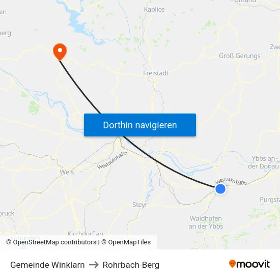 Gemeinde Winklarn to Rohrbach-Berg map
