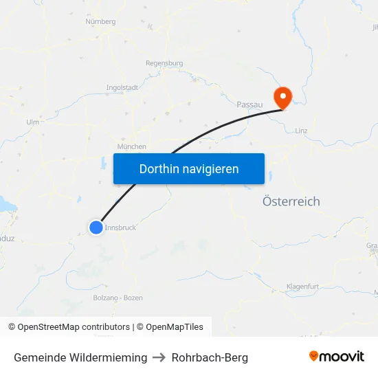 Gemeinde Wildermieming to Rohrbach-Berg map