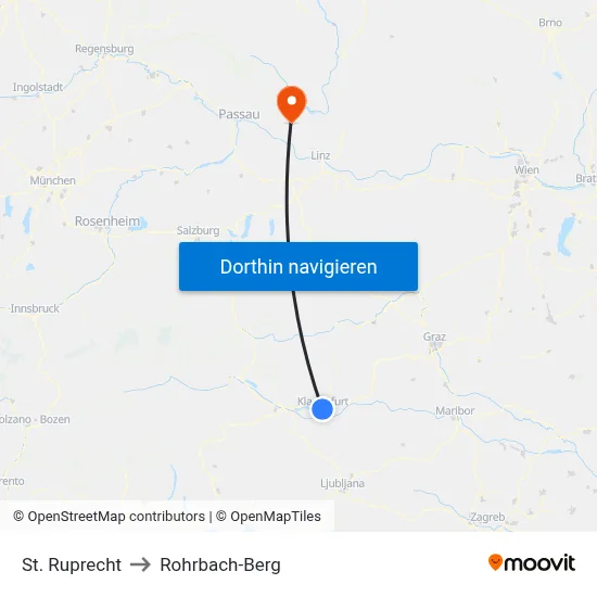 St. Ruprecht to Rohrbach-Berg map