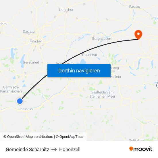 Gemeinde Scharnitz to Hohenzell map