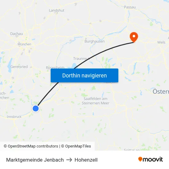 Marktgemeinde Jenbach to Hohenzell map