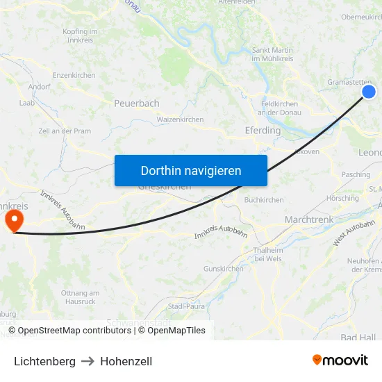 Lichtenberg to Hohenzell map