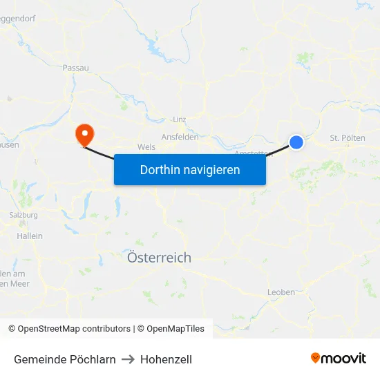 Gemeinde Pöchlarn to Hohenzell map