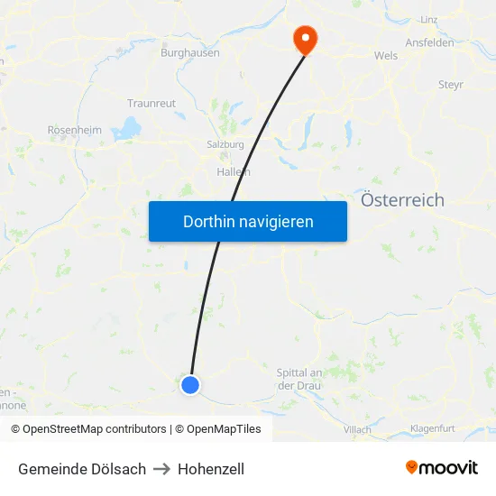 Gemeinde Dölsach to Hohenzell map