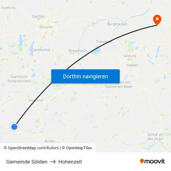 Gemeinde Sölden to Hohenzell map