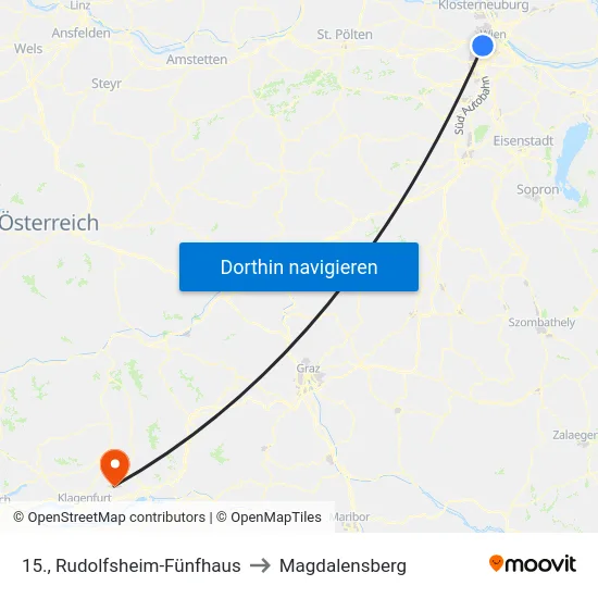 15., Rudolfsheim-Fünfhaus to Magdalensberg map