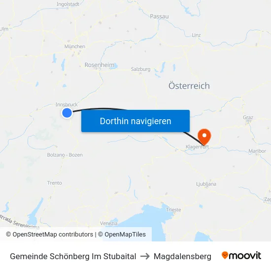 Gemeinde Schönberg Im Stubaital to Magdalensberg map