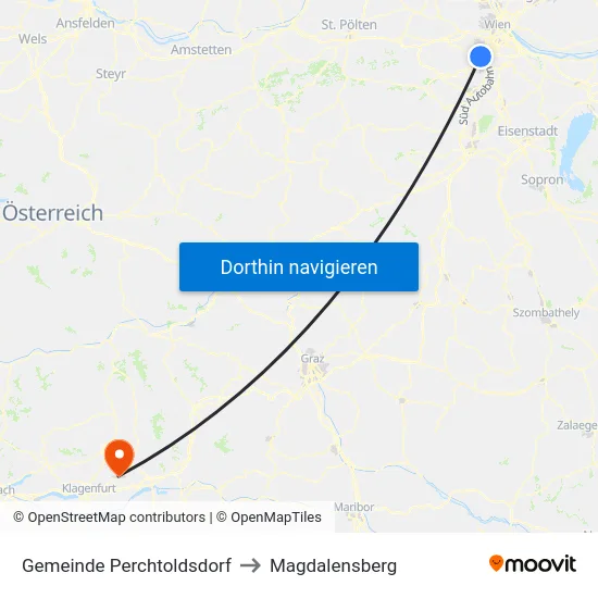 Gemeinde Perchtoldsdorf to Magdalensberg map