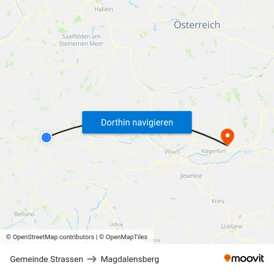 Gemeinde Strassen to Magdalensberg map