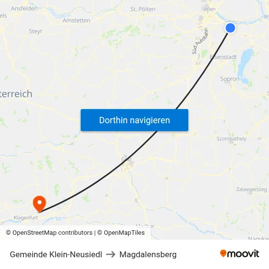 Gemeinde Klein-Neusiedl to Magdalensberg map