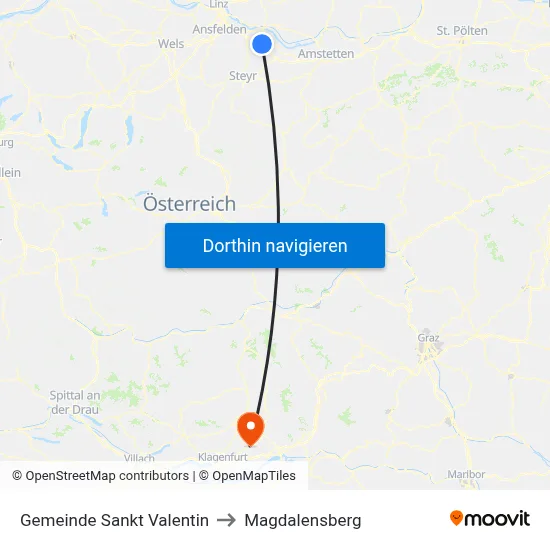 Gemeinde Sankt Valentin to Magdalensberg map