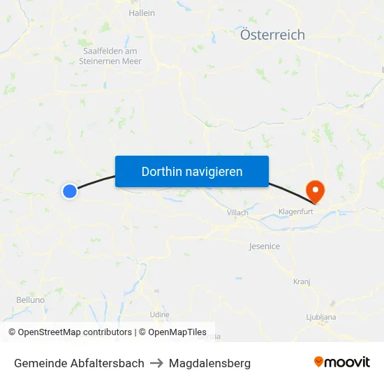 Gemeinde Abfaltersbach to Magdalensberg map