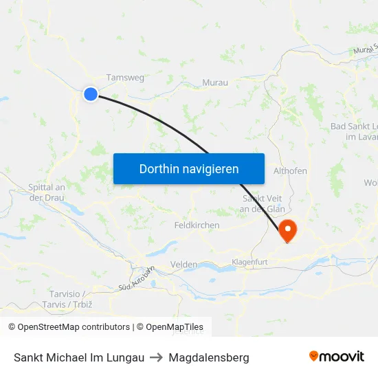 Sankt Michael Im Lungau to Magdalensberg map