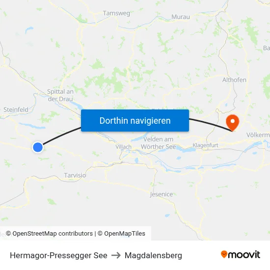 Hermagor-Pressegger See to Magdalensberg map