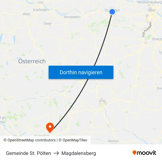 Gemeinde St. Pölten to Magdalensberg map