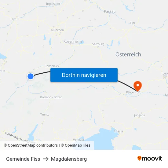 Gemeinde Fiss to Magdalensberg map