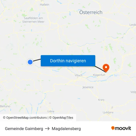 Gemeinde Gaimberg to Magdalensberg map