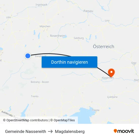 Gemeinde Nassereith to Magdalensberg map
