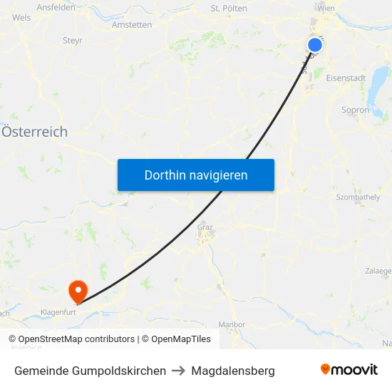 Gemeinde Gumpoldskirchen to Magdalensberg map