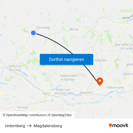 Unternberg to Magdalensberg map