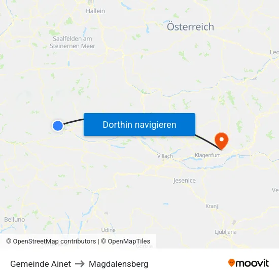 Gemeinde Ainet to Magdalensberg map