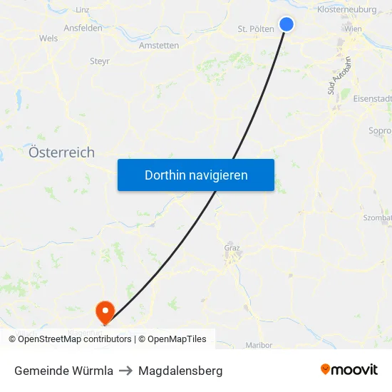 Gemeinde Würmla to Magdalensberg map