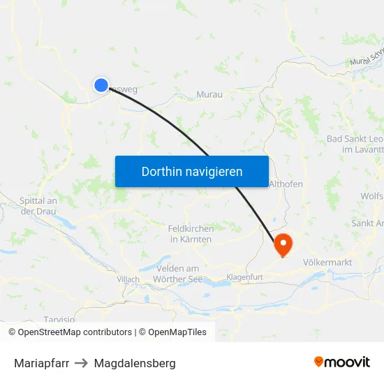 Mariapfarr to Magdalensberg map
