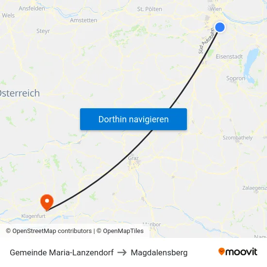 Gemeinde Maria-Lanzendorf to Magdalensberg map