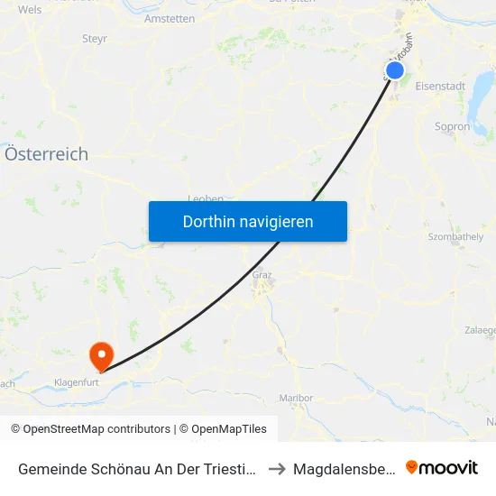 Gemeinde Schönau An Der Triesting to Magdalensberg map