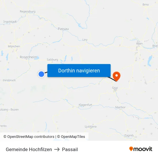 Gemeinde Hochfilzen to Passail map