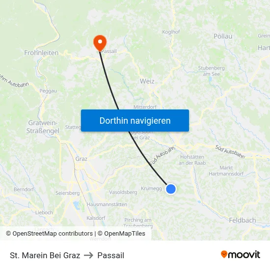 St. Marein Bei Graz to Passail map