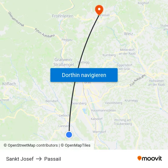 Sankt Josef to Passail map