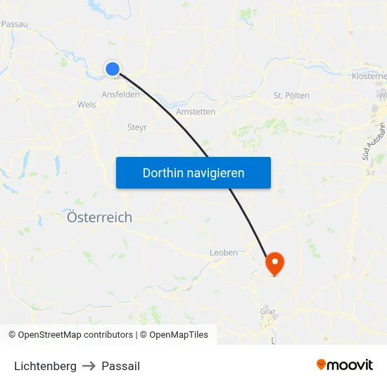 Lichtenberg to Passail map