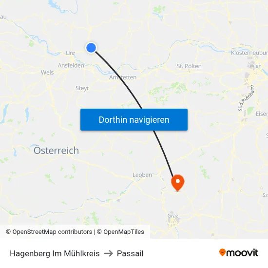 Hagenberg Im Mühlkreis to Passail map