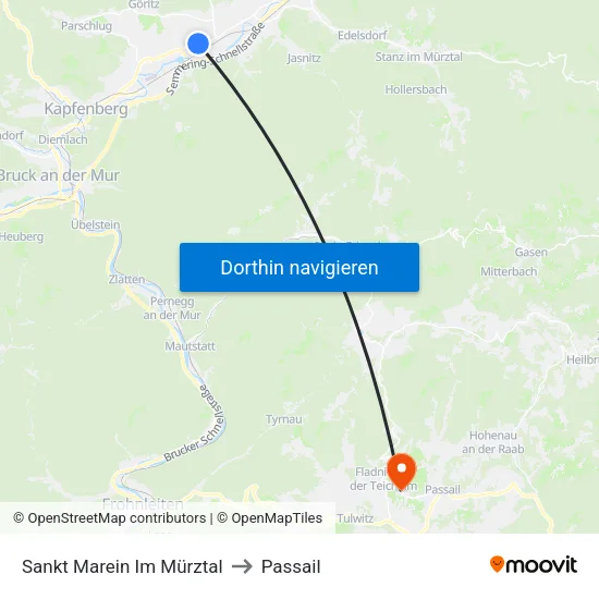 Sankt Marein Im Mürztal to Passail map