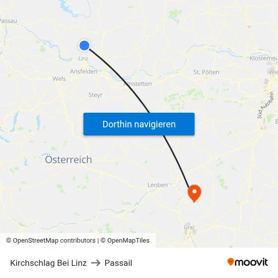 Kirchschlag Bei Linz to Passail map