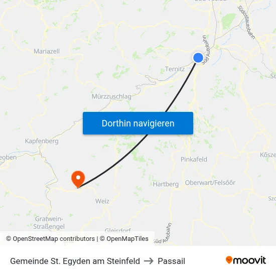 Gemeinde St. Egyden am Steinfeld to Passail map