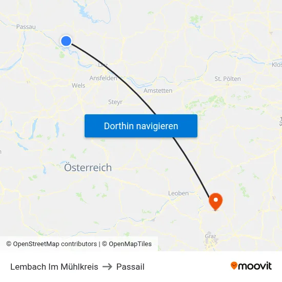 Lembach Im Mühlkreis to Passail map