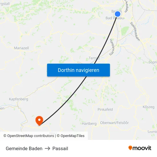 Gemeinde Baden to Passail map
