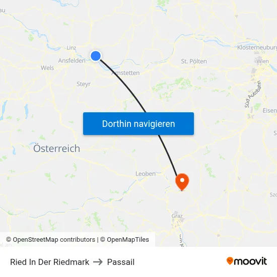 Ried In Der Riedmark to Passail map