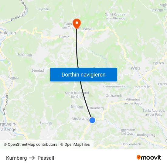 Kumberg to Passail map