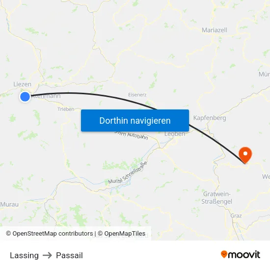 Lassing to Passail map