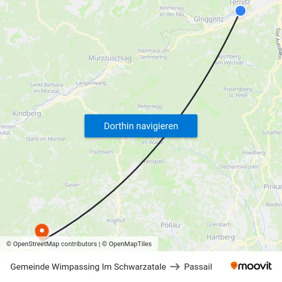Gemeinde Wimpassing Im Schwarzatale to Passail map
