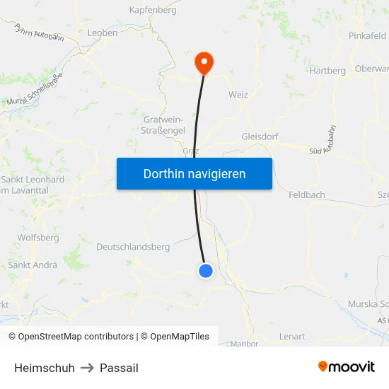 Heimschuh to Passail map