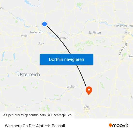 Wartberg Ob Der Aist to Passail map