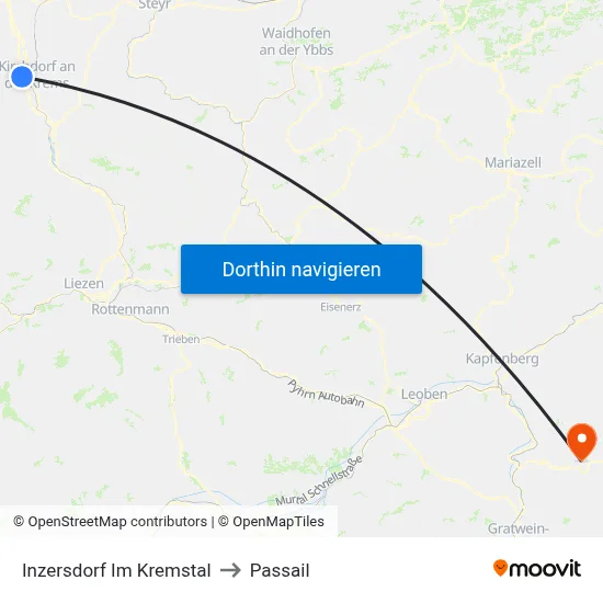 Inzersdorf Im Kremstal to Passail map