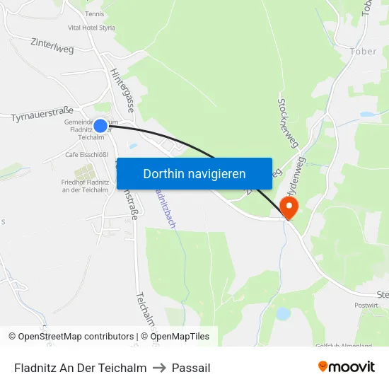 Fladnitz An Der Teichalm to Passail map