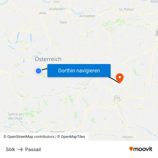 Sölk to Passail map