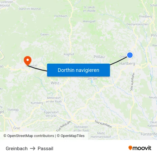 Greinbach to Passail map